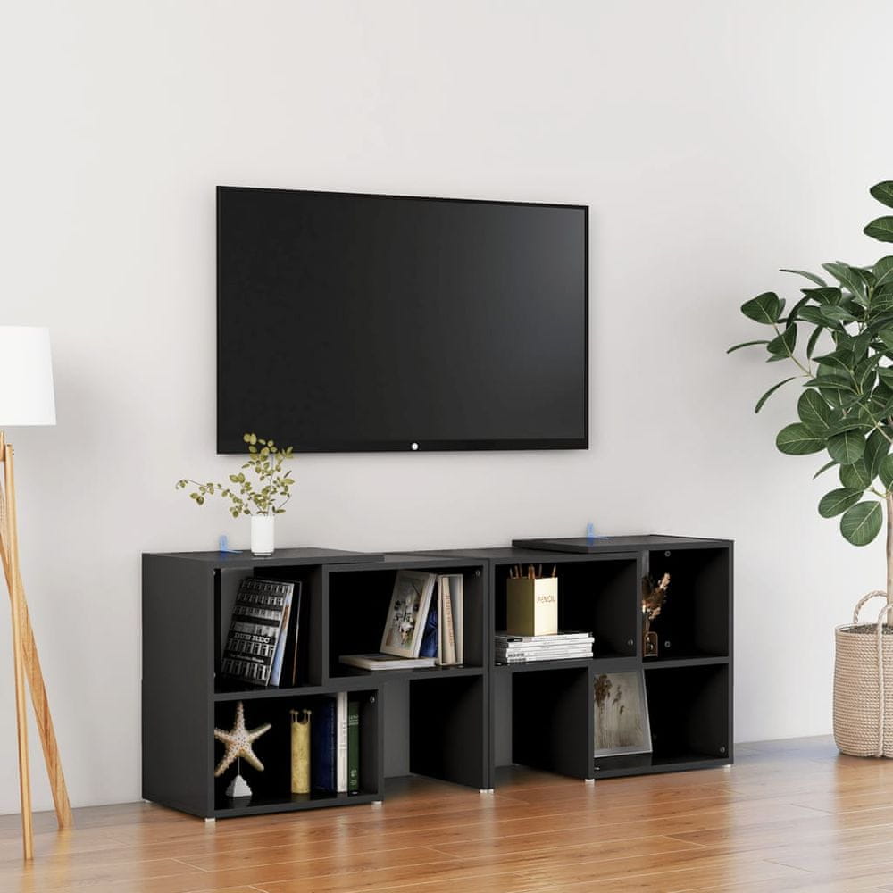 Vidaxl TV skrinka, čierna, 104x30x52 cm, drevotrieska